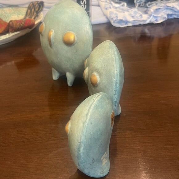 VTG Mexican Handmade Pottery Set Owl Figurines Folk Art Decor Boho Southwestern - Picture 12 of 14